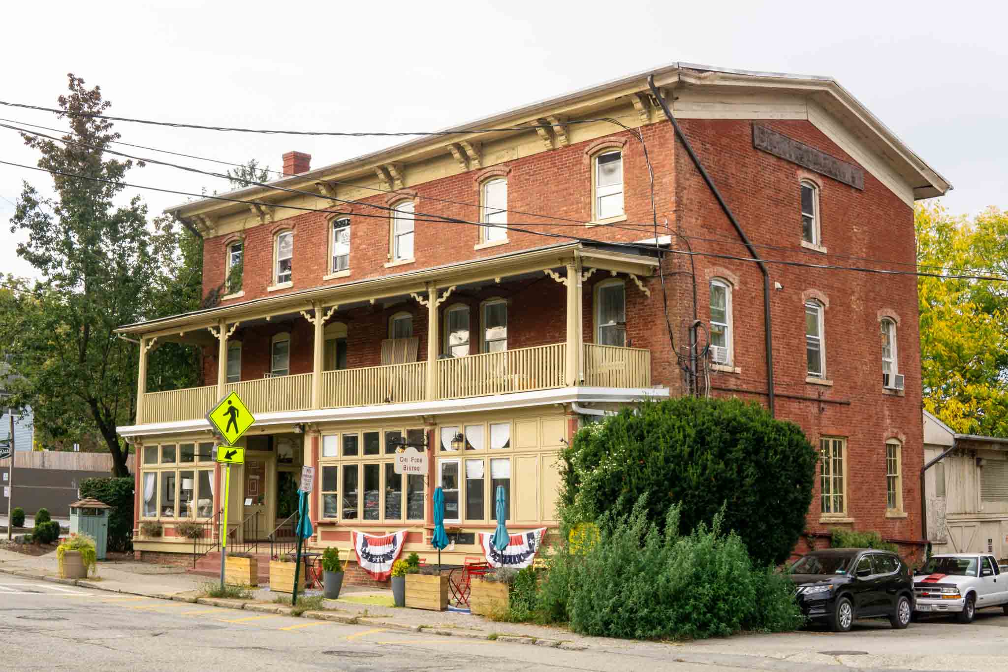A restaurant on a small street, choose us for your commercial water well drilling in New York / Pennsylvania .
